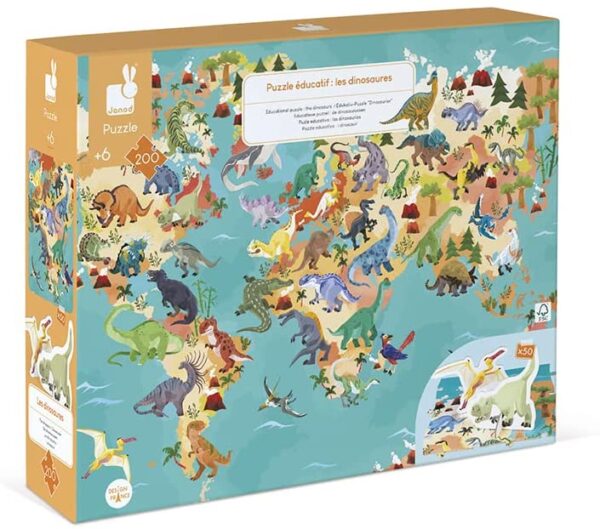 Puzzle educativo- los dinosaurios- 200 pzas