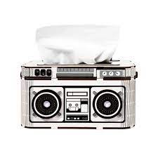 Rock radio tissue box