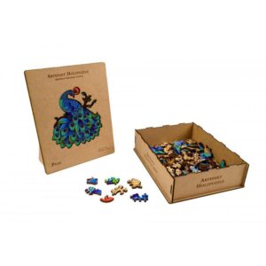 Artifact puzzle 2 en 1  pavo real de madera