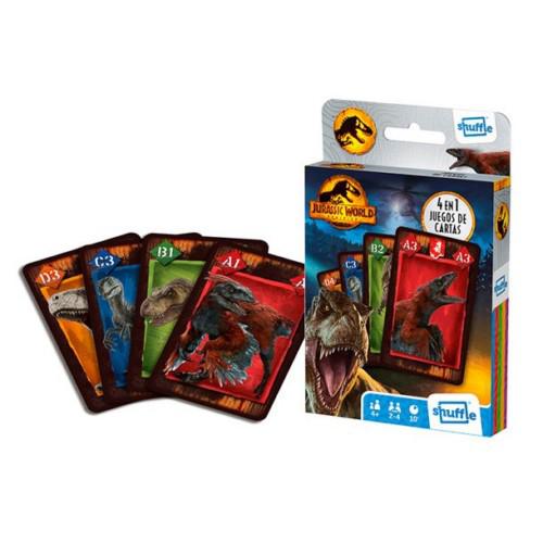 Juego de cartas Shuffle 4 en 1 Jurassic World