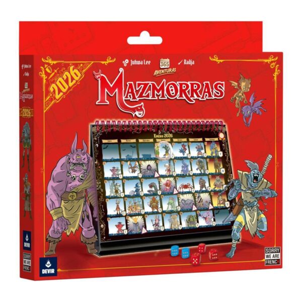 Calendario 2026 Aventuras mazmorras 365 dias