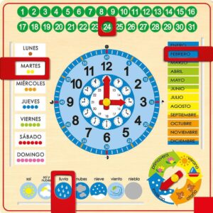 Reloj Calendario Escolar Castellano